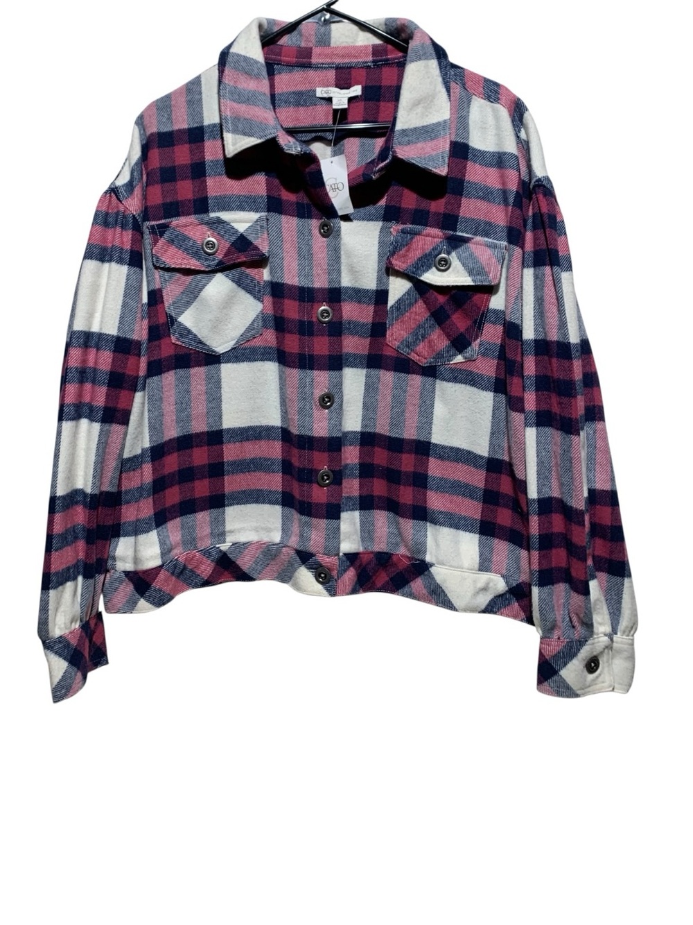 NWT Shacket Sz:XL Pink & Navy
